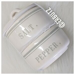 Rae Dunn Salt & Pepper Stacking Cellar Set, Ceramic, Typewriter Style ⌨️